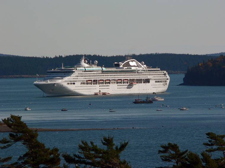 October 28, 2005 - Acadia National Park, Mount Desert Island, Maine.<br />A cruise ship that arrived this morning from Quebec City via Halifax.<br />Sea Princess, 77,000 tons, 856 feet long.