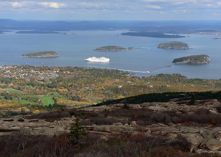 October 28, 2005 - Acadia National Park, Mount Desert Island, Maine.<br />View of Bar Harbor from atop Cadillac Mountain (1532 feet in elevation).