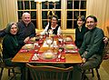 Joyce, Peter and Helen Cunningham, and Leslie and Oscar Azaret.<br />At the Cunninghams' for dinner.<br />Dec. 13, 2005 - Plaistow, New Hampshire.