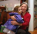 Miranda saying goodby to Joyce.<br />Dec. 25, 2005 - Merrimac, Massachusetts.