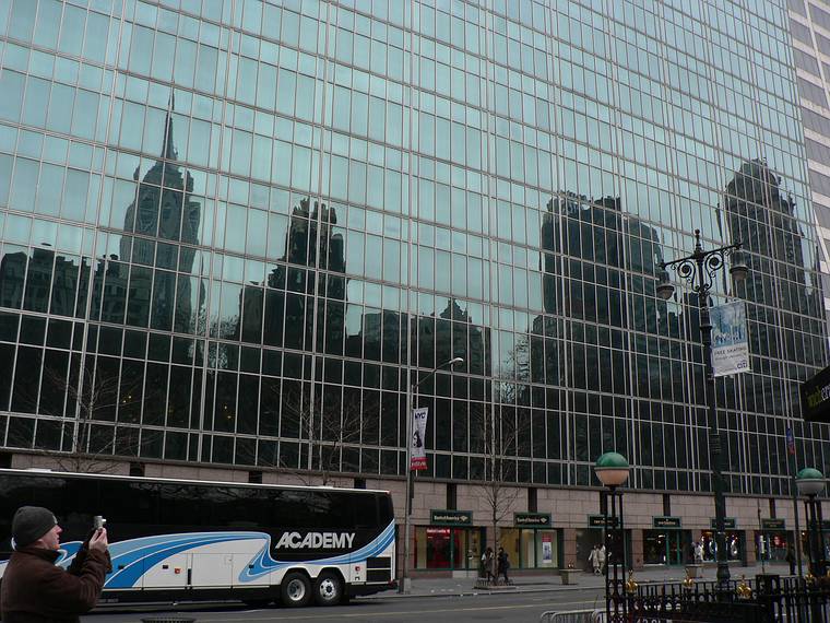 Reflections at Bryant Park.<br />Dec. 31, 2005 - New York, New York.