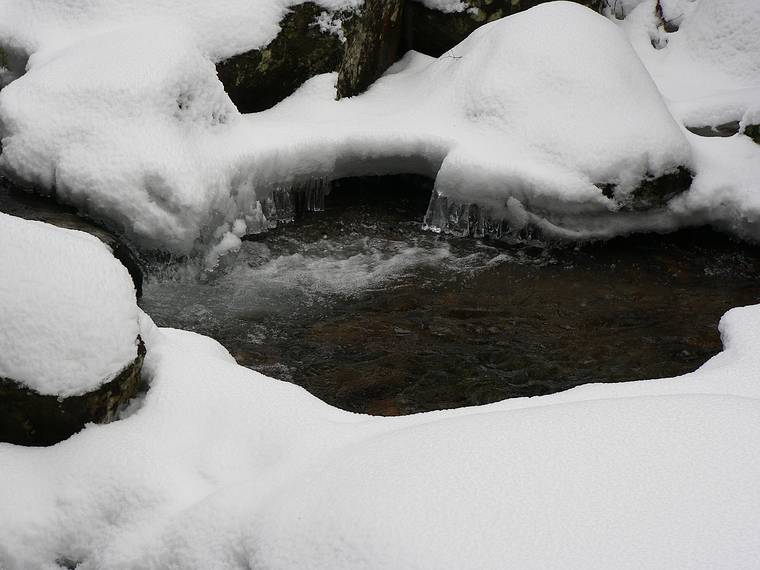 Feb. 3, 2006 - White Mountains, New Hampshire.<br />Along Nineteen Mile Brook Trail on the aborted way to Carter Notch Hut.