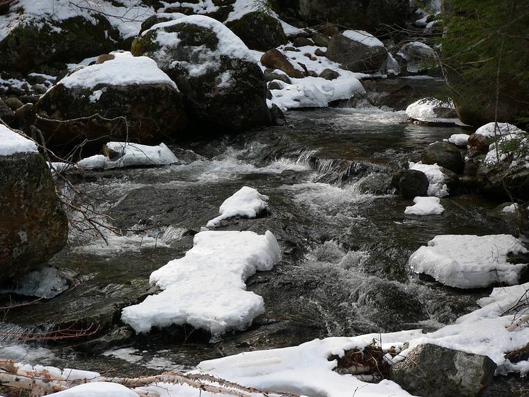 Feb. 4, 2006 - White Mountains, New Hampshire.<br />Successful hike to Carter Notch Hut.<br />A side stream to the Nineteen Mile Brook.