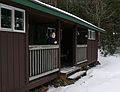 Feb. 4, 2006 - White Mountains, New Hampshire.<br />Successful hike to Carter Notch Hut.<br />Joyce at one of the two dorm huts at Carter Notch.