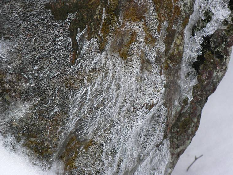 Feb. 4, 2006 - White Mountains, New Hampshire.<br />Successful hike to Carter Notch Hut.<br />Ice on rock.