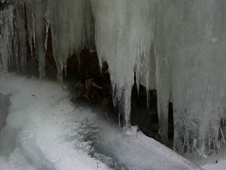 Feb. 18, 2006 - Off Rt. 49 in the White Mountains, New Hampshire.<br />Ice falls on Smarts Brook as seen from trail on NE side of the brook.