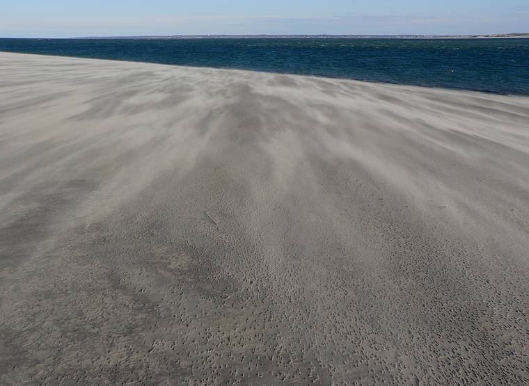 March 14, 2006 - Sandy Point State Reservation, Plum Island, Massachusetts.<br />Sand blowing in the wind.