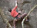 March 26, 2006 - Pawtuckaway State Park, Nottingham, New Hampshire.<br />Rock climber.