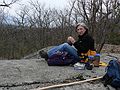 March 26, 2006 - Pawtuckaway State Park, Nottingham, New Hampshire.<br />Joyce atop Pawtackway Mountain (North Mountain).