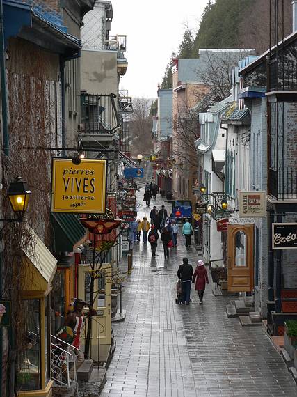 April 16, 2006 - Quebec City, Quebec, Canada.<br />Rue du Petit-Champlain in the lower city.