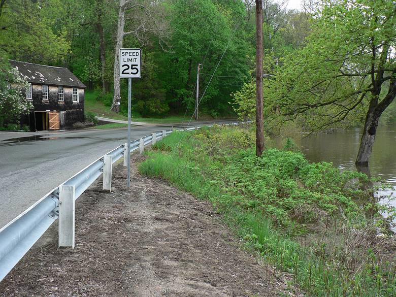 May 16, 2006 - Merrimac, Massachusetts.<br />The Smiths garage on River Rd. Above the door you can see the 1936 flood mark.
