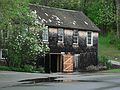 May 16, 2006 - Merrimac, Massachusetts.<br />The Smiths garage/barn on River Rd. with 1936 flood hight sign just above the door.