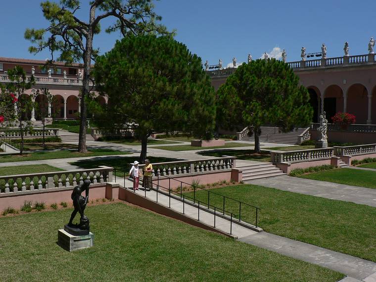 May 28, 2006 - Sarasota, Florida.<br />John and Mable Ringling Estate.<br />Marie and Joyce at the Art Museum's sculpture garden.