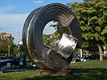 May 28, 2006 - Sarasota, Florida.<br />Sculpture along the waterfront.<br />Rob Lorenson, "Radio City", 2005, $50,000, stainless Steel, 144h x 138w x 36d.