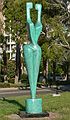 May 28, 2006 - Sarasota, Florida.<br />Sculpture along the waterfront.<br />Itzik Benshalom, "Two as One", 1987, $95,000, fiberglass, 12’h x 2.5’w x 2.5’d.