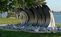 May 28, 2006 - Sarasota, Florida.<br />Sculpture along the waterfront.<br />Malcolm Robertson, "Wave", 2005, $100,000, stainless steel, 10d x 15h x 4w.