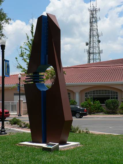 May 30, 2006 - Winter Haven, Florida.<br />Hanna Jubran (Grimesland, NC),"Earth, Water, Fire, Wind", 1994.<br />Steel and paint, 16 x 7 x 4.