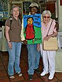 May 31, 2006 - Lakeland, Florida.<br />Joyce, Ruby Williams, and Marie with the painting that Joyce bought<br />at the Antiquarian Restaurant.