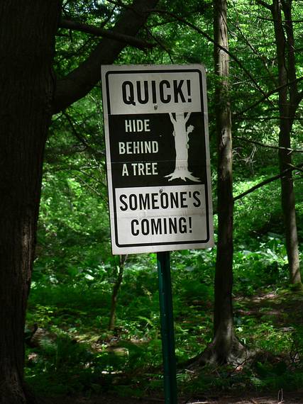 June 12, 2006 - Maudlay State Park, Newburyport, Massachusetts.<br />Outdoor Sculpture - Movement.<br />Bert Snow, "Instructions for Proceeding", wood, steel, paint, sign-making materials.