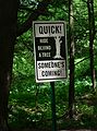 June 12, 2006 - Maudlay State Park, Newburyport, Massachusetts.<br />Outdoor Sculpture - Movement.<br />Bert Snow, "Instructions for Proceeding", wood, steel, paint, sign-making materials.