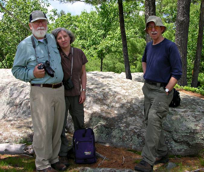 June 13, 2006 - Pawtuckaway State Park, Nottingham, New Hampshire.<br />Egils, Joyce, and Ronnie (photo by Baiba with her new Nikon S3) atop South Mountain.