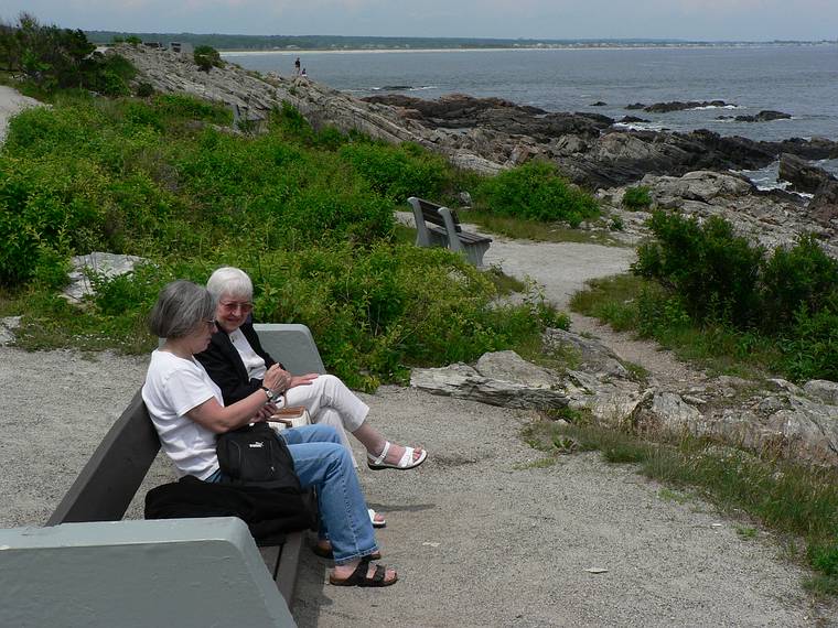 June 14, 2006 - Along Marginal Way, Ogunquit, Maine.<br />Joyce and Marie.