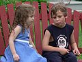 June 25, 2006 - Mill Brook Gallery, Concord, New Hampshire.<br />Miranda and new friend.
