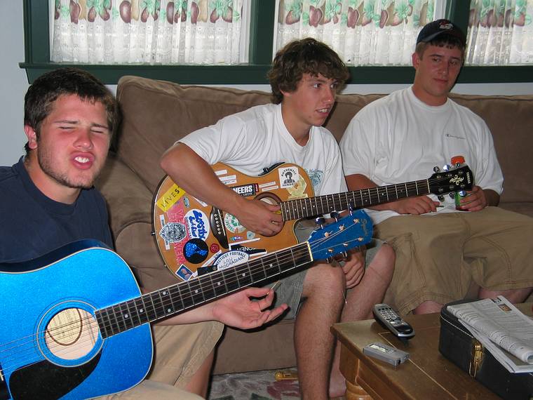 July 4, 2006 - At Uncle Tom's cabin, South Hampton, New Hampshire.<br />Colin, Michael, and friend.