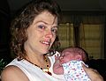 July 10, 2006 - Mendon, Massachusetts.<br />Holly and her new baby Matthew.