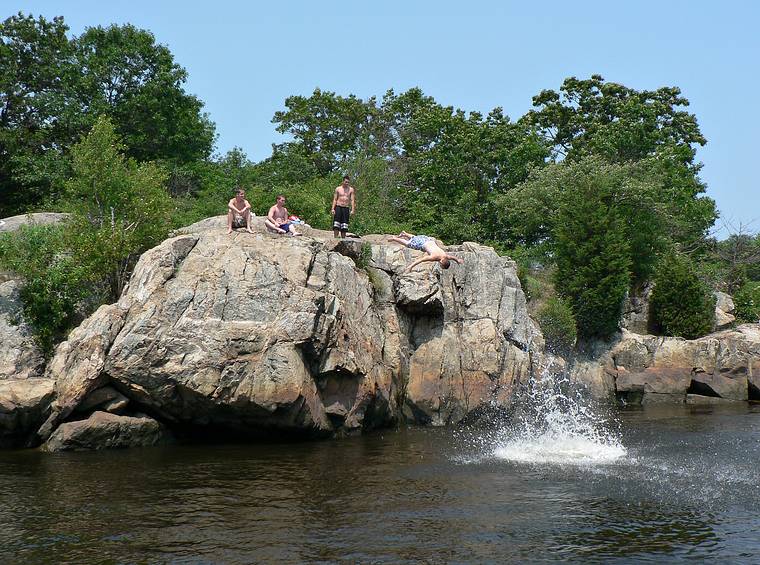July 10, 2006 - Newburyport, Massachusetts.<br />A 45-min. narrated harbor cruise.<br />One of the boys mooned us and then jumped in. Sadly, I was too slow with the camera.