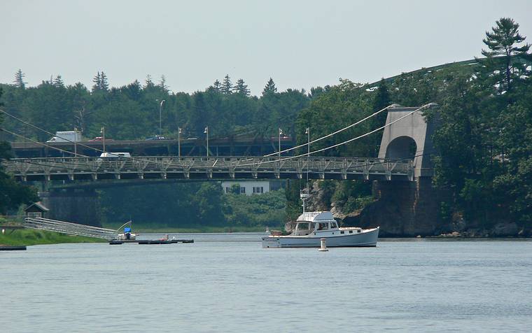 July 10, 2006 - Newburyport, Massachusetts.<br />A 45-min. narrated harbor cruise.<br />Chain Bridge with portion of the I-95 bridge in back.