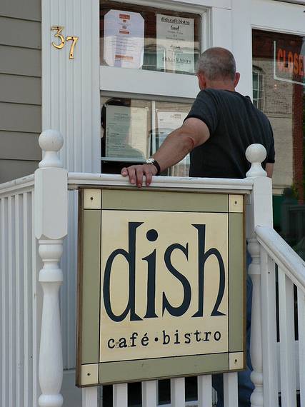 July 11, 2006 - Lenox, Massachusetts.<br />Ronnie studying the menu (later we had dinner here - very good).