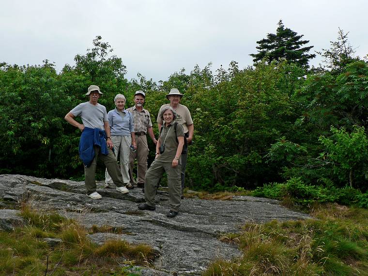 July 12, 2006 - Mount Greylock, Massachusetts.<br />Ronnie, Baiba, and Joyce and a couple of locals on a lookout point<br />along trail that leads to the AT south of the peak of Greylock.