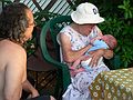 July 16. 2006 - Lawrence, Massachusetts.<br />Celebrating Holly's birthday.<br />Carl, Memere Marie, and her great grandson Matthew.