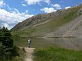 August 10, 2006 - Loveland Pass, Colorado.<br />Joyce, who doesn't want to miss anything, at the tarn to the west of the pass.