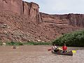 August 12, 2006 - Day 1 on the Green River, Utah.<br />Heather and Brad, followed by Sati and Melody.