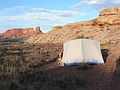 August 12, 2006 - Day 1 on the Green River, Utah.<br />Joyce's and my tent on the first night out.