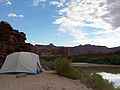 August 14, 2006 - Day 3 on the Green River, Utah.<br />Our tent before packing it up.