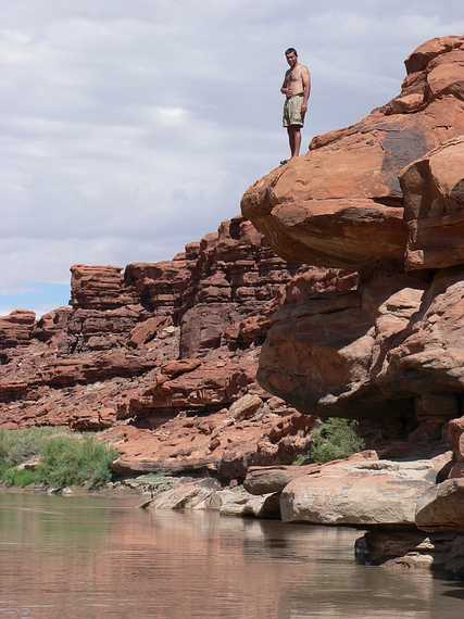 August 14, 2006 - Day 3 on the Green River, Utah.<br />Sati outdoes everyone.