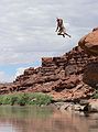 August 14, 2006 - Day 3 on the Green River, Utah.<br />Sati outdoes everyone.