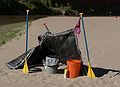 August 14, 2006 - Day 3 on the Green River, Utah.<br />The toilet setup for this campsite.