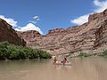 August 15, 2006 - Day 4 on the Green River, Utah.<br />Melody and Sati followed in the distance by Heather and Brad.