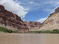 August 15, 2006 - Day 4 on the Green River, Utah.<br />The confluence of the Green River (coming in from the left) and the Colorado River.