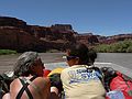 August 16, 2006 - Day 5, now on the Colorado River, Utah.<br />Joyce and Melody.