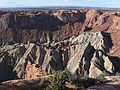 August 17, 2006 - Island in the Sky, Canyonlands National Park, Utah.<br />Upheaval Dome (or what's left of it) from first overlook.<br />Two theories: a meteor strike or salt that caused a dome and later melted causing its collapse.