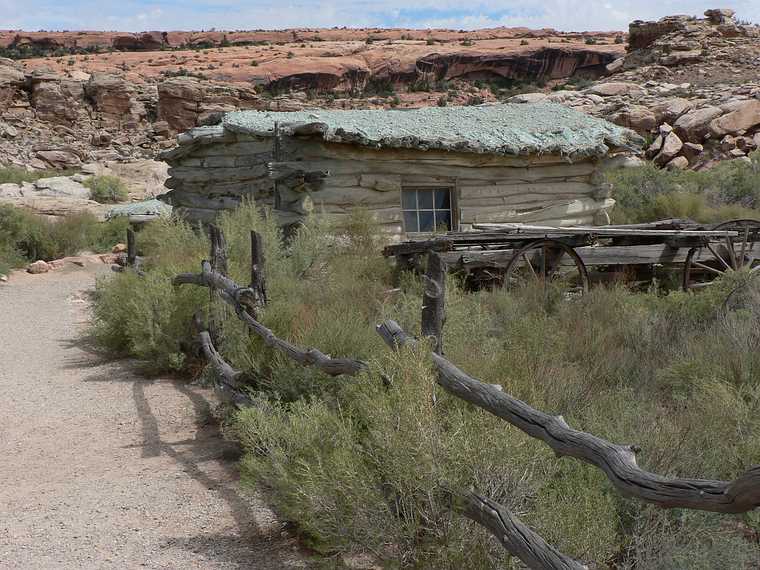 August 18, 2006 - Arches National Park, Utah.<br />Wolfe Ranch at the start of trail to Delicate Arch.