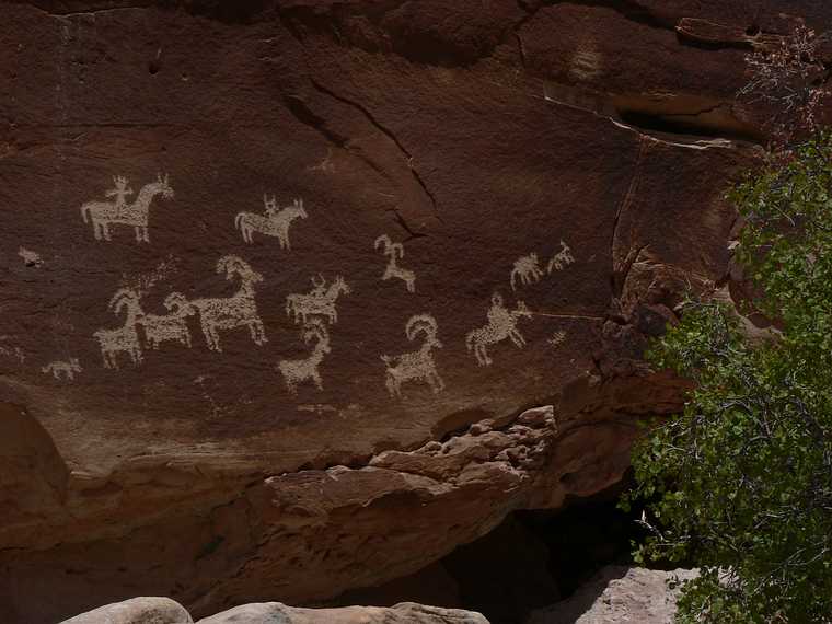 August 18, 2006 - Arches National Park, Utah.<br />Petroglyphs near the start of trail to Delicate Arch.