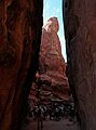 August 18, 2006 - Arches National Park, Utah.<br />A guided tour through Fiery Furnace, the coolest place in the park.