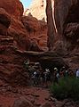 August 18, 2006 - Arches National Park, Utah.<br />A guided tour through Fiery Furnace, the coolest place in the park.