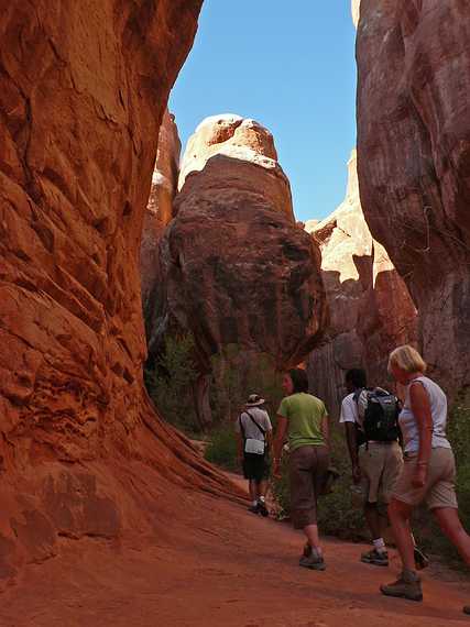 August 18, 2006 - Arches National Park, Utah.<br />A guided tour through Fiery Furnace, the coolest place in the park.
